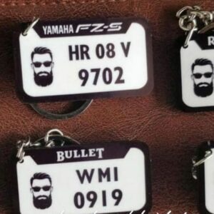 number plate keychain