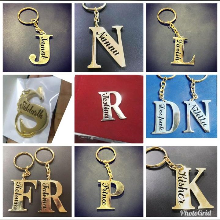 Be Monogrammed on Sterling Silver Personalized Name Keychain