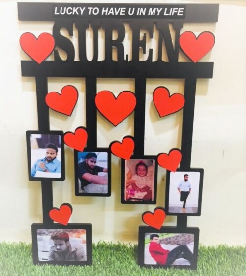 Customized Photo Frame With Falling Hearts 1