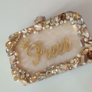 Marble clutch with name
