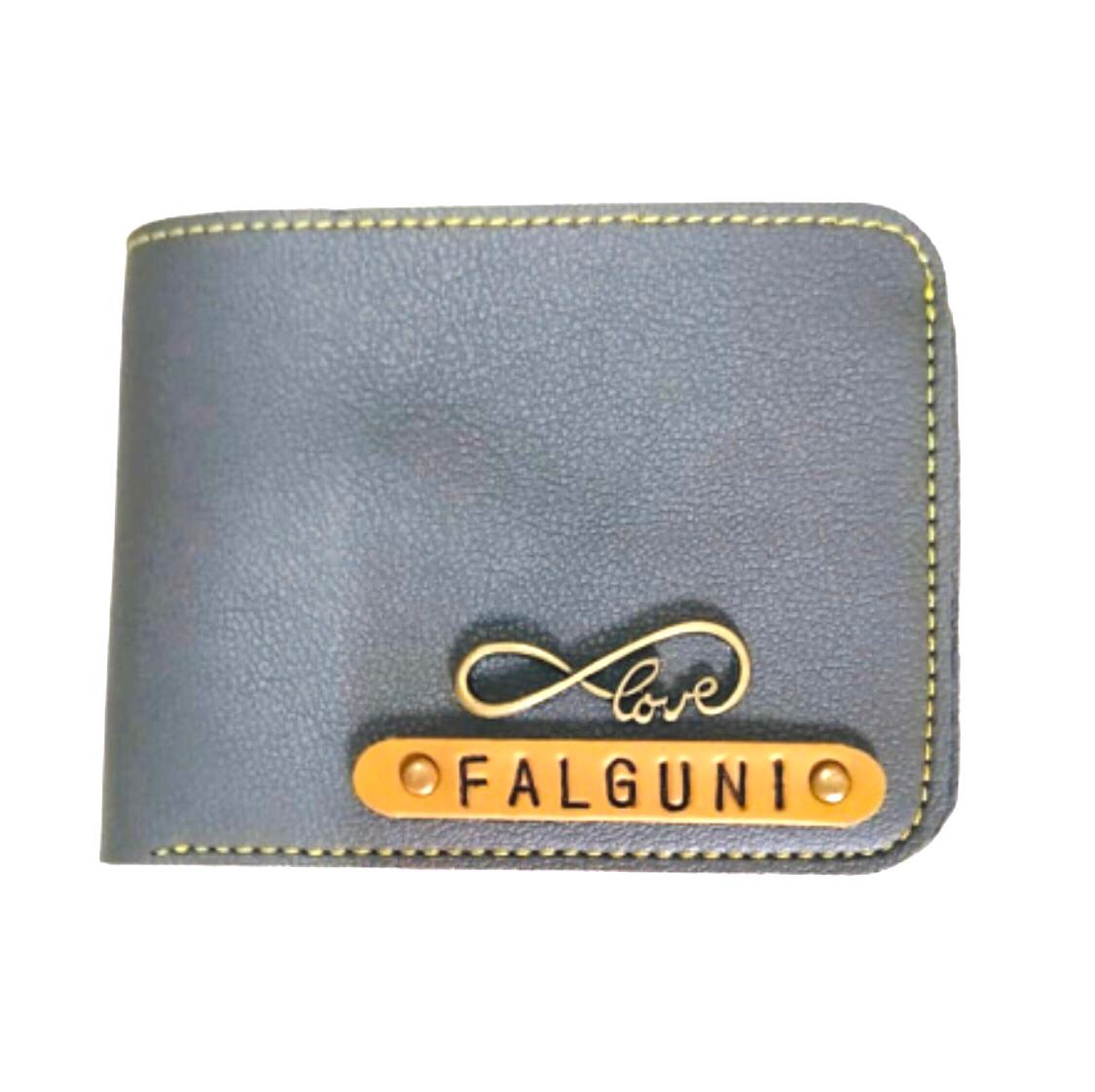 grey men wallet with name