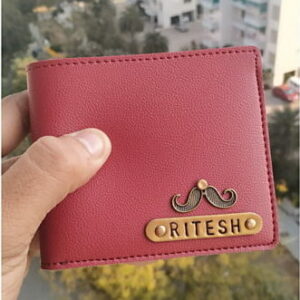 Customized Maroon Men's Wallet