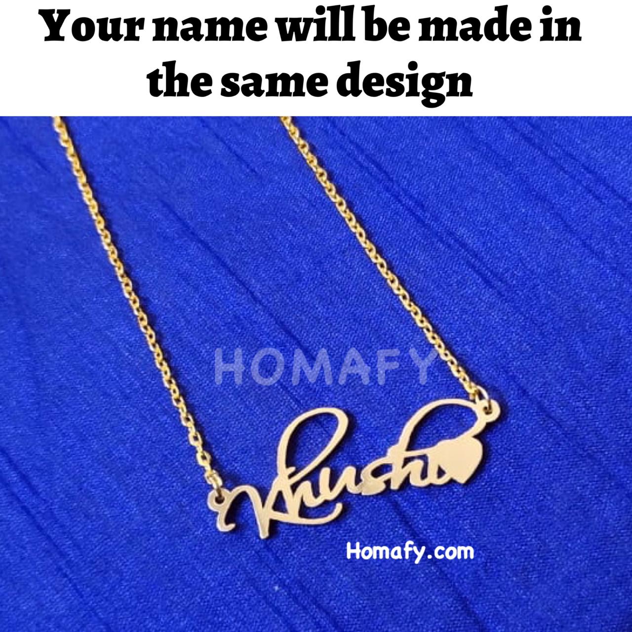 Gold Plated Name Pendant With Heart Homafy
