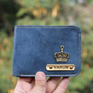 Blue textured men wallet