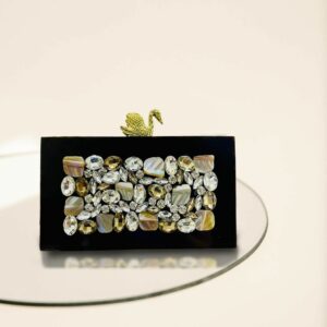 party clutches with stonework