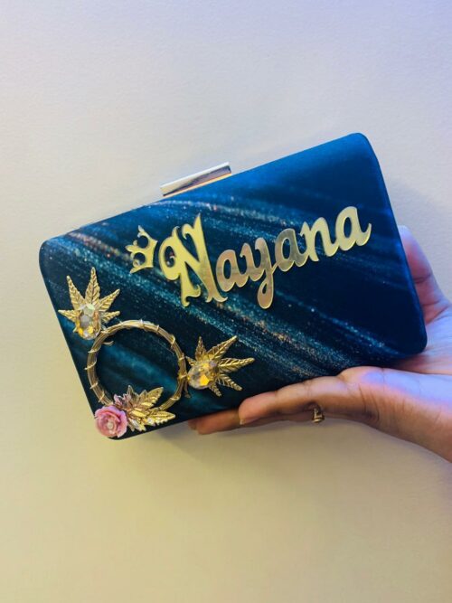 Customized Printed Clutch with Brooch