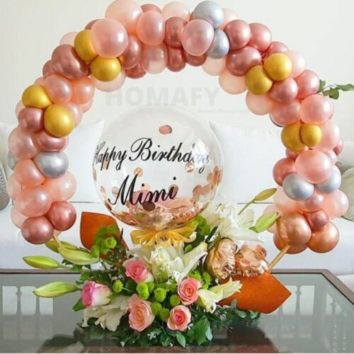 Rose bucket with Balloons (2)