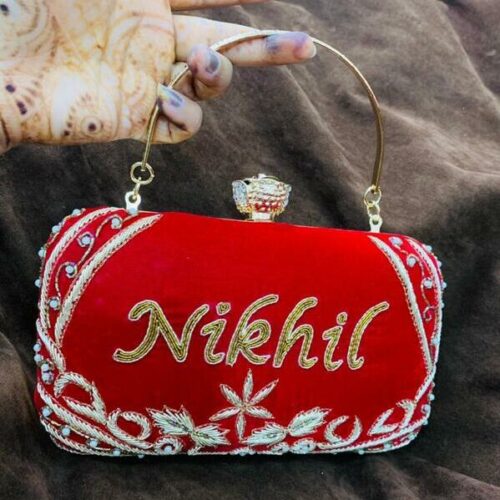 bridal clutch with name