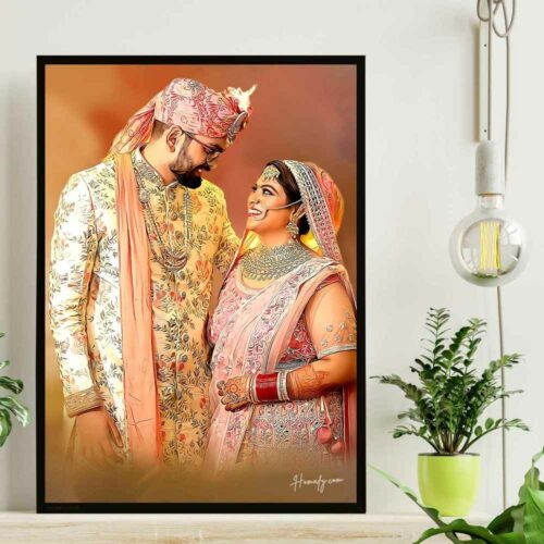 Wedding gift, Oil Painting, Digital Oil painting for couple by Homafy