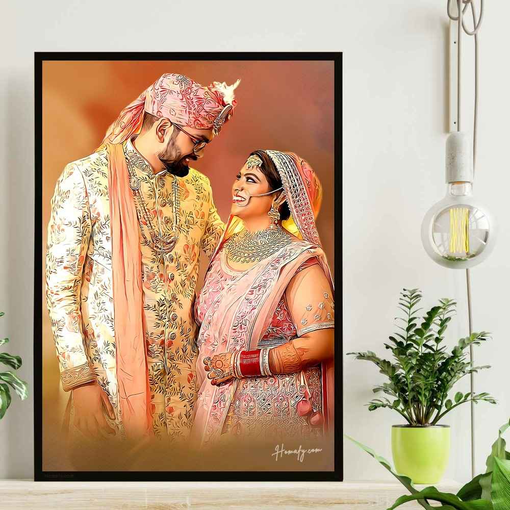 Wedding Gift Oil Painting Photo Frame | Canvas Painting, Oil ...
