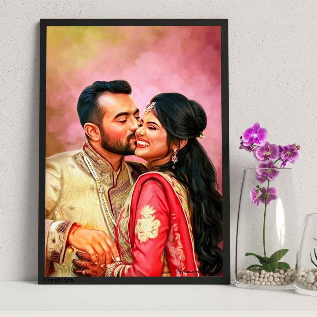 Wedding Gift Oil Painting Photo Frame Canvas Painting, Oil Painting Personalized gifts for