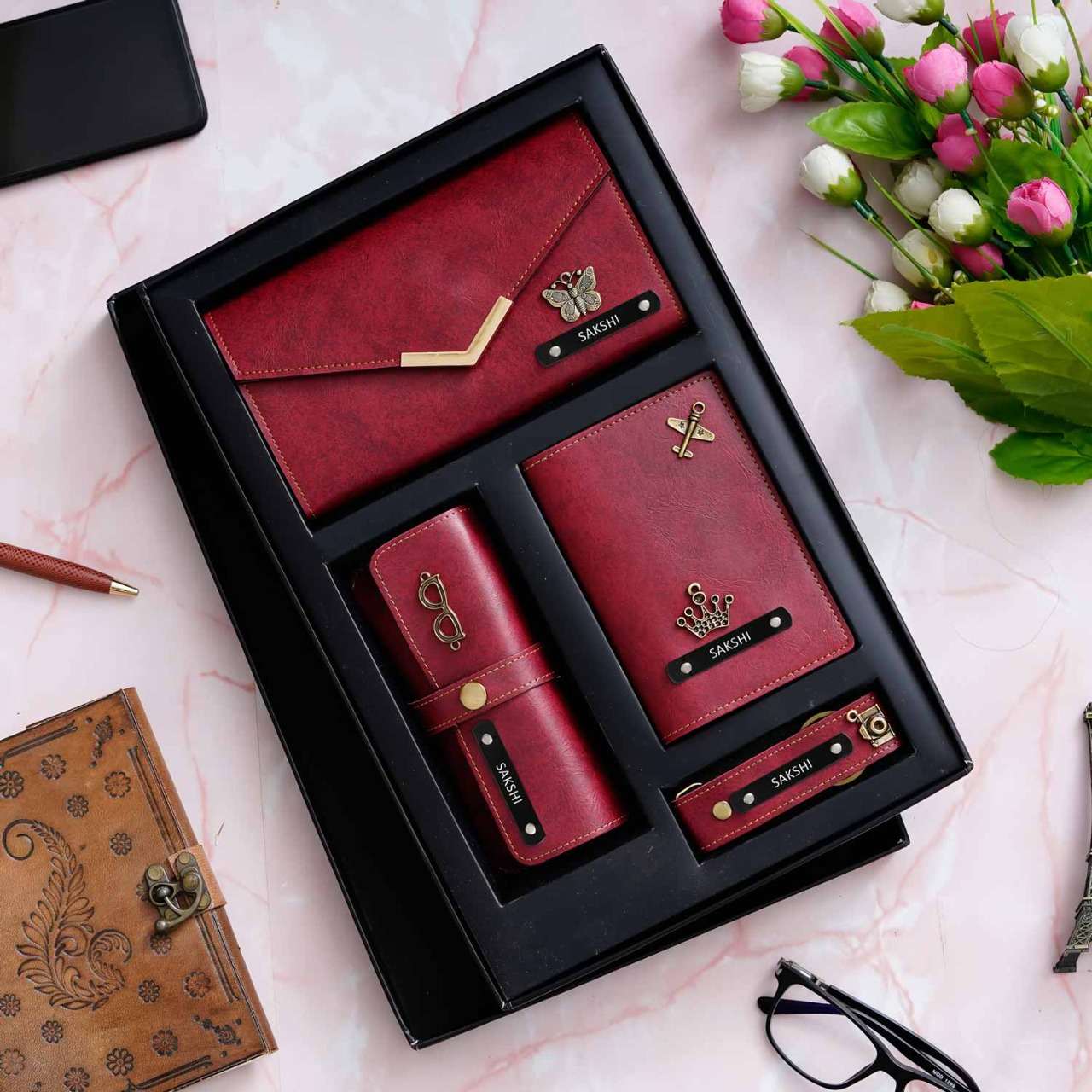 Cherry color gift set for women