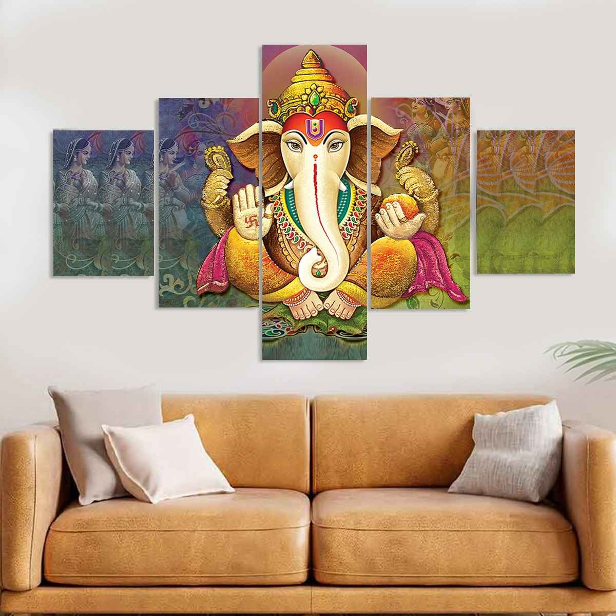 Lord Ganesha Canvas painting | Wall Painting for Living room, Bedroom