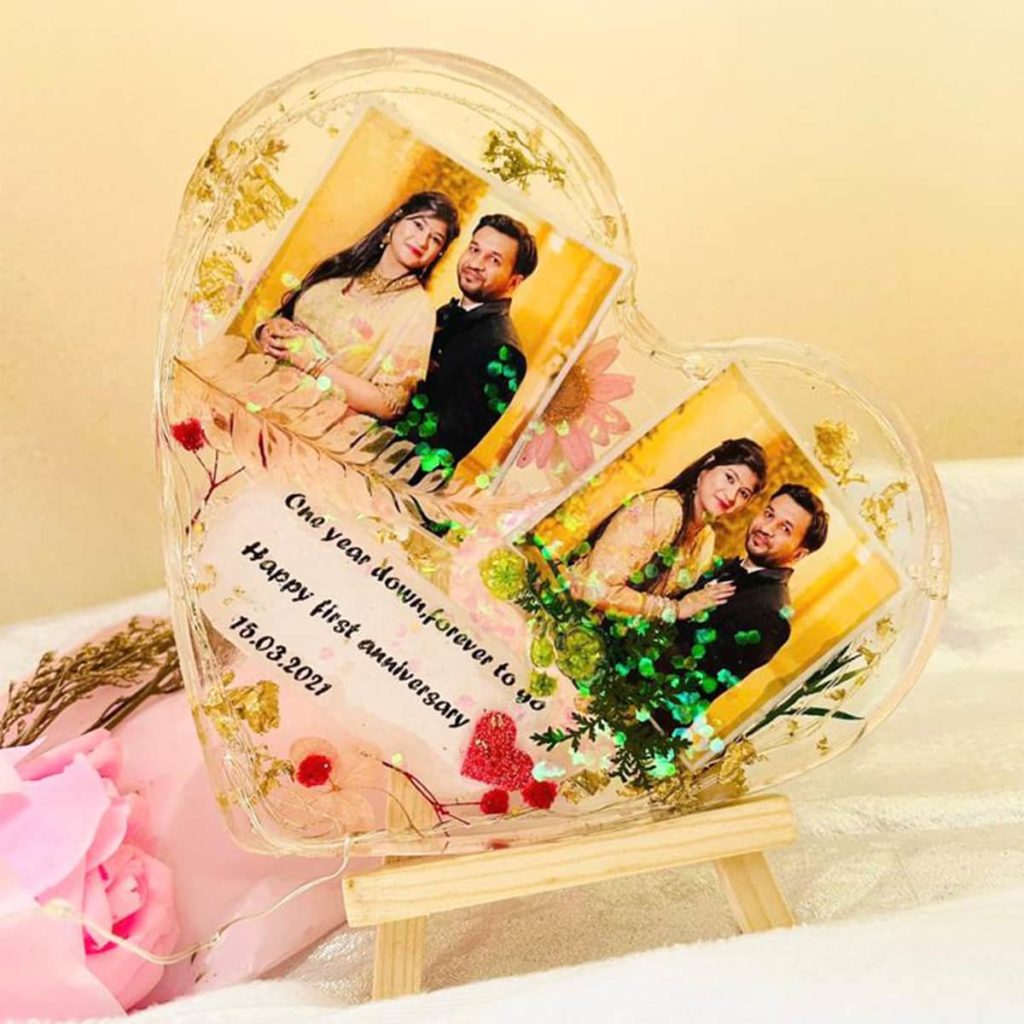 Love Photo Frame With Dried Flowers