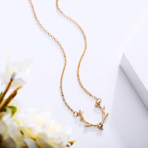 Reindeer gold plated necklace for girl, women