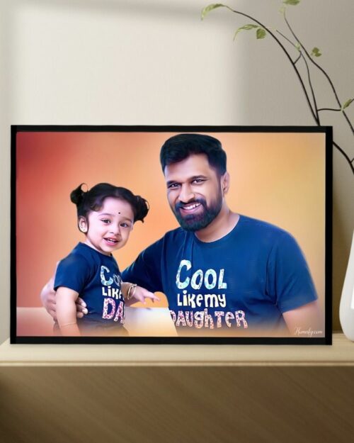 Customized gift for father oil painting for him father daughter painting