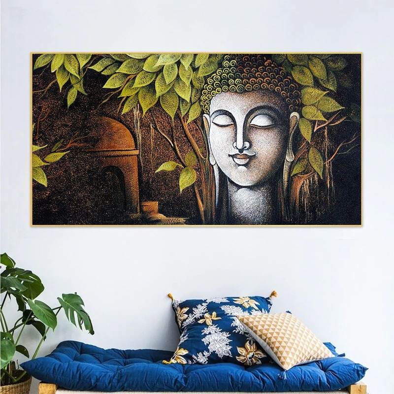 Woodland Background Buddha | Buddha Painting Collection-HoMafy