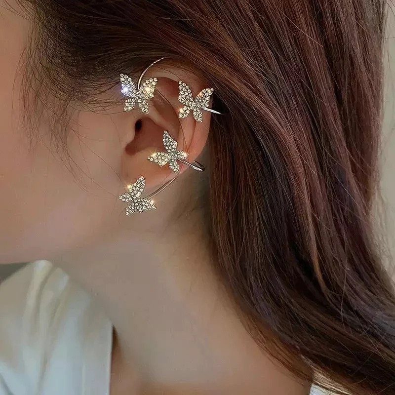 Korean Butterfly Ear Cuff Earrings Fashion Jewellery Earrings