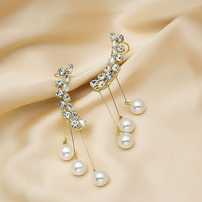 Korean Fashion Jewelry High Quality White Pearl Long Earrings Elegant Women  Party Travel Earrings Ac on Luulla