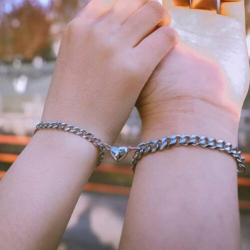 2 PCS Bracelet Magnétique Coeur Phosphorescent Couple Amour Love Saint