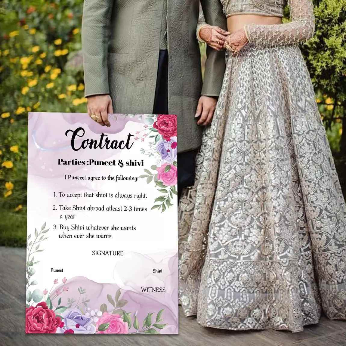 personalised wedding agreements