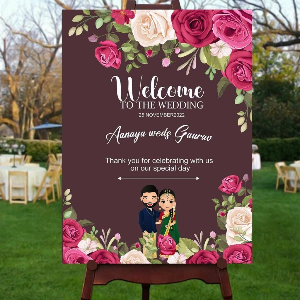 Wedding Welcome Board Customized Wedding Sign Board Homafy