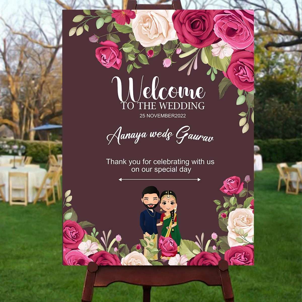 Wedding Welcome Board | Customized Wedding Sign Board - Homafy