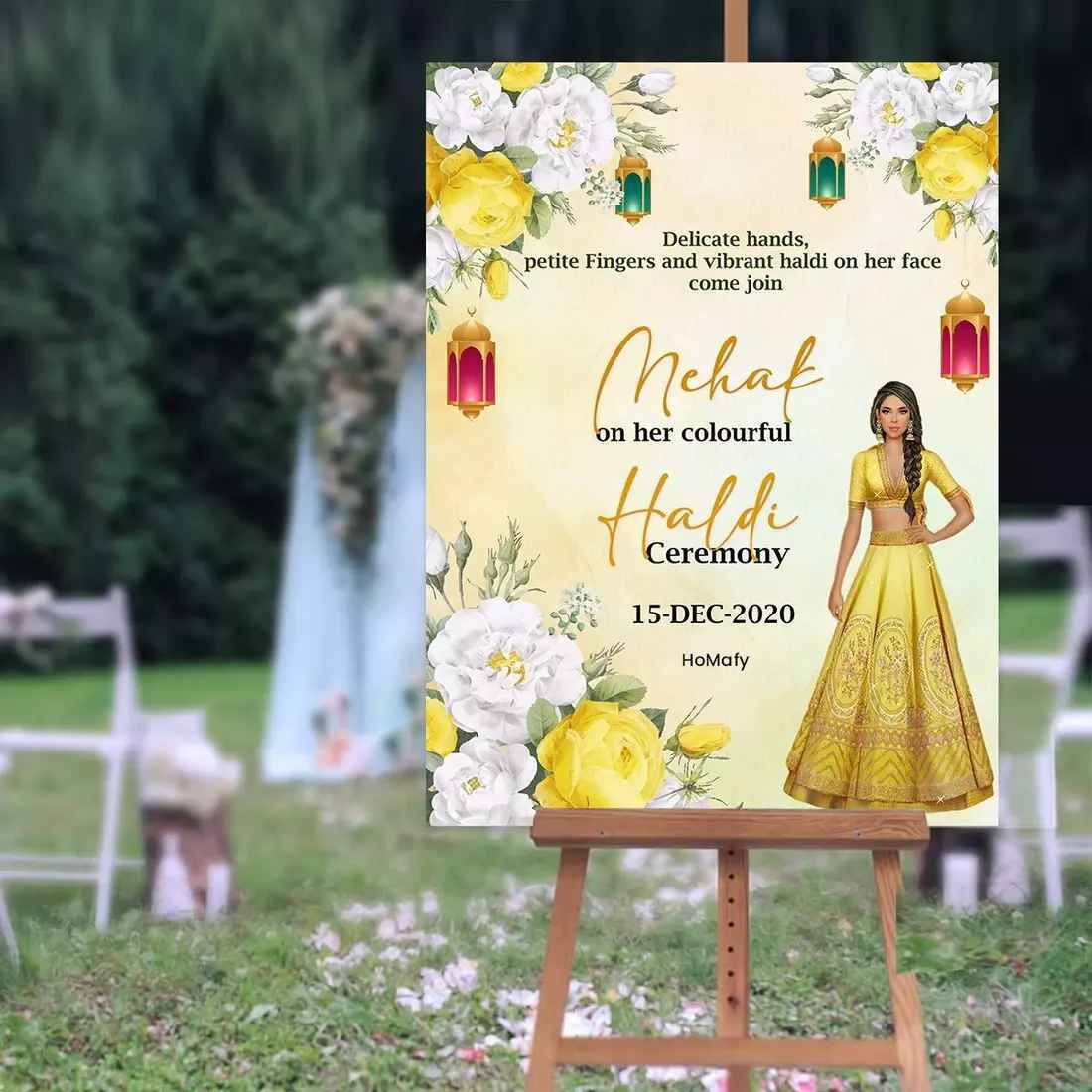 Welcome Board For Haldi Ceremony | Wedding Sign Board - Homafy