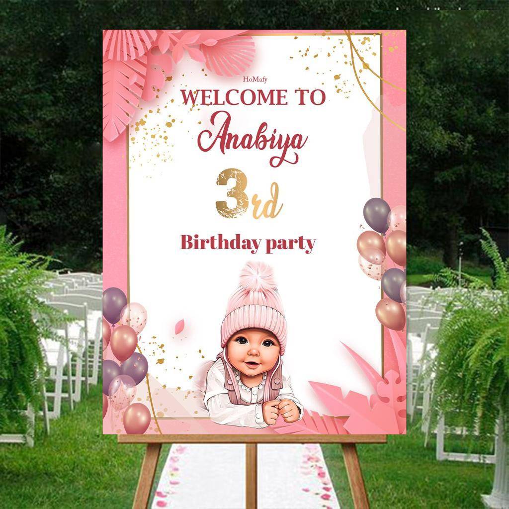 Personalised Birthday Party Welcome Board | Kids Birthday Sign Board