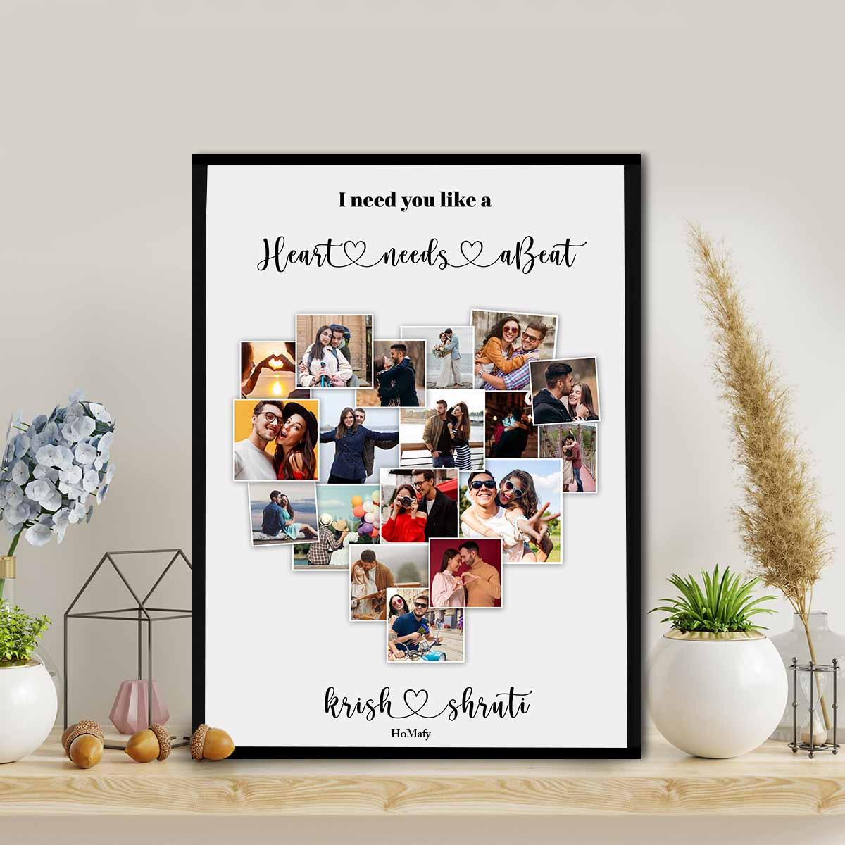 Heart Collage With Names | Frames | Anniversary Gifts