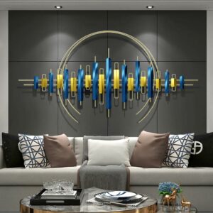 Abstract Design in Blue and Gold Tones
