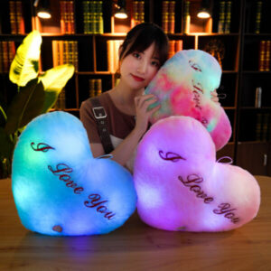 Heart Shaped “I Love You” LED Glow Stuffed Pillow