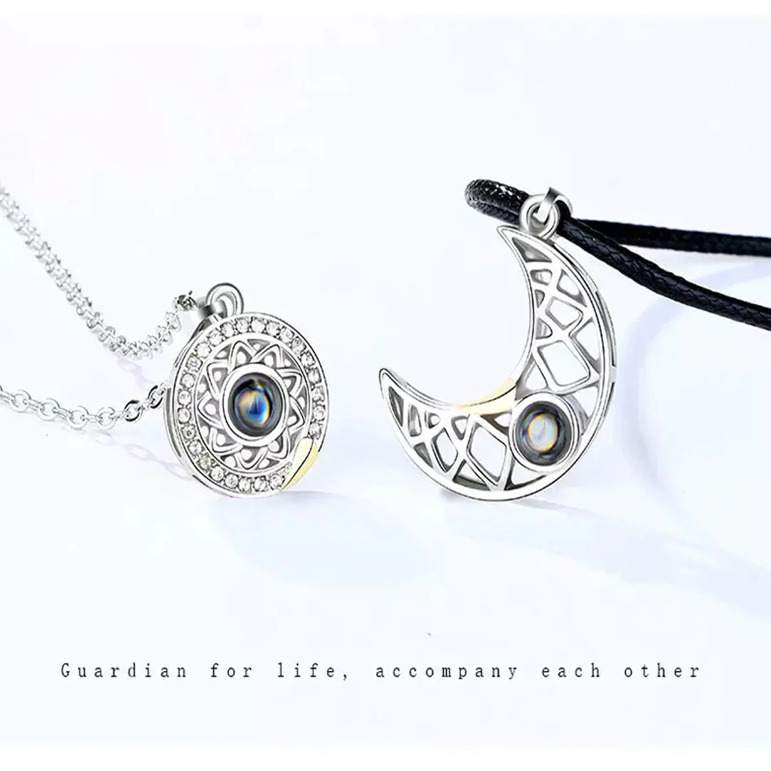 Magnetic Sun And Moon Couples Necklace