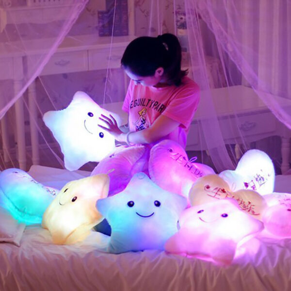 Smiling Star LED Glow Pillow, Plushies, Soft Toys, Gift For Baby