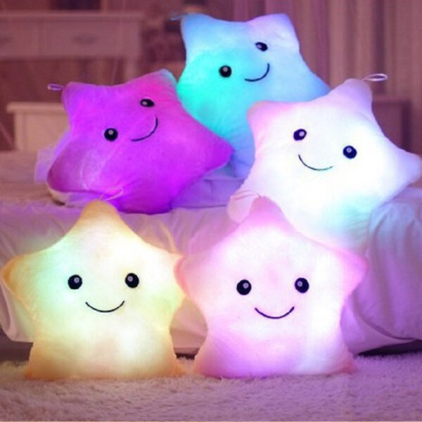 Smiling Star LED Glow Pillow, Plushies, Soft Toys, Gift For Baby