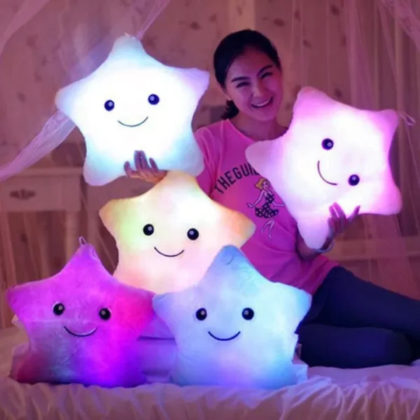 Smiling LED Glow Stuffed Pillow