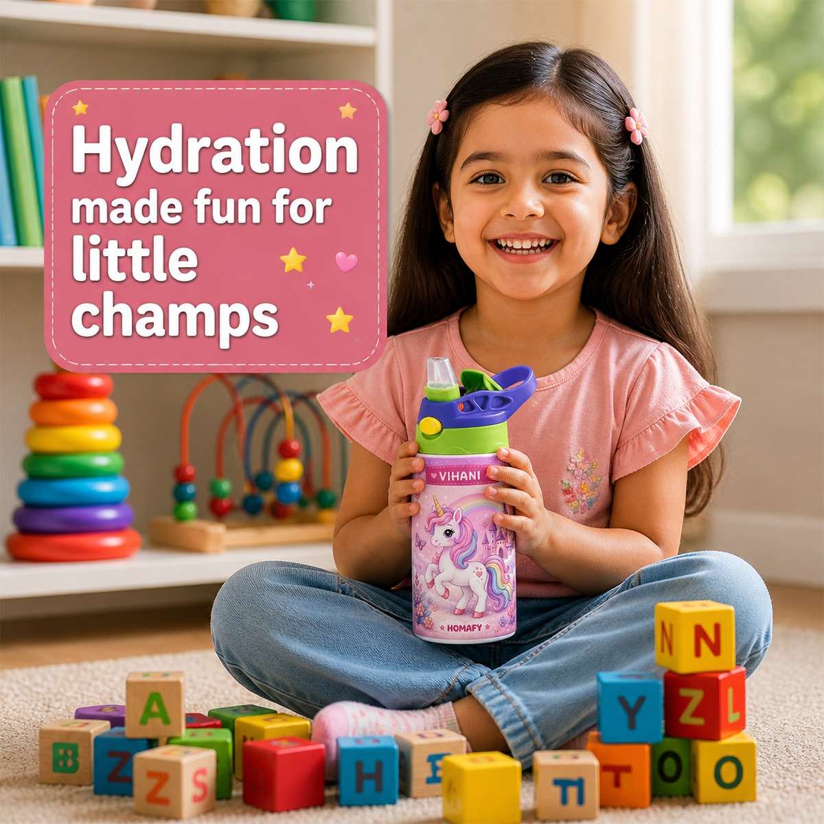 Magical Unicorn Horse Kids Sipper Bottle - Image 5