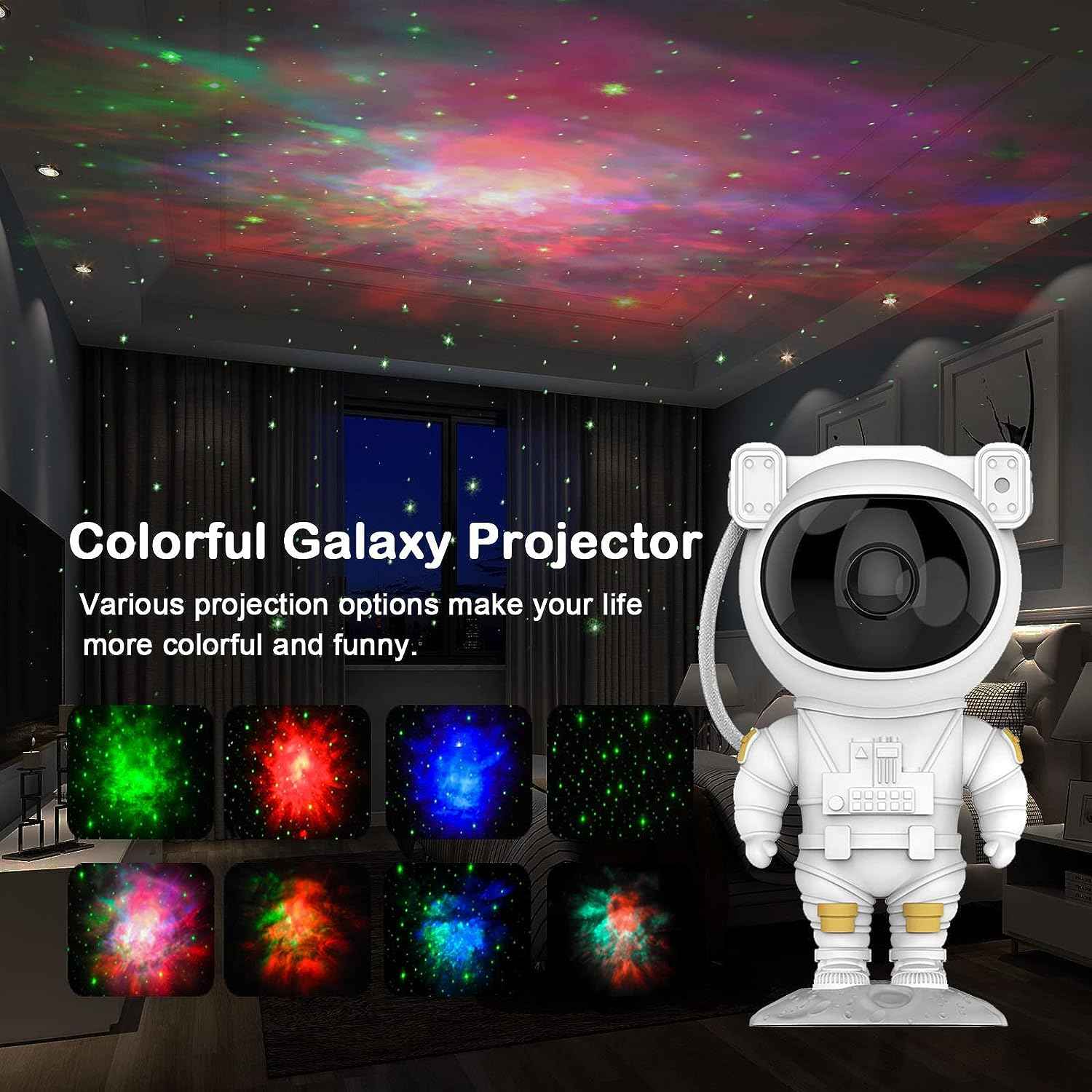 Astronaut Projector, Astronaut Galaxy Light Projector, Space Buddy  Projector, 360° Rotation Astronaut Light Projector with Remote Control, LED  Lamp