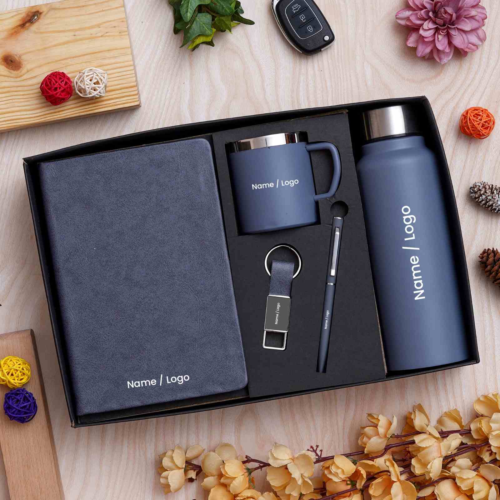 Personalised Corporate Gift  Customized Diary, Pen, Bottle, Mug Set