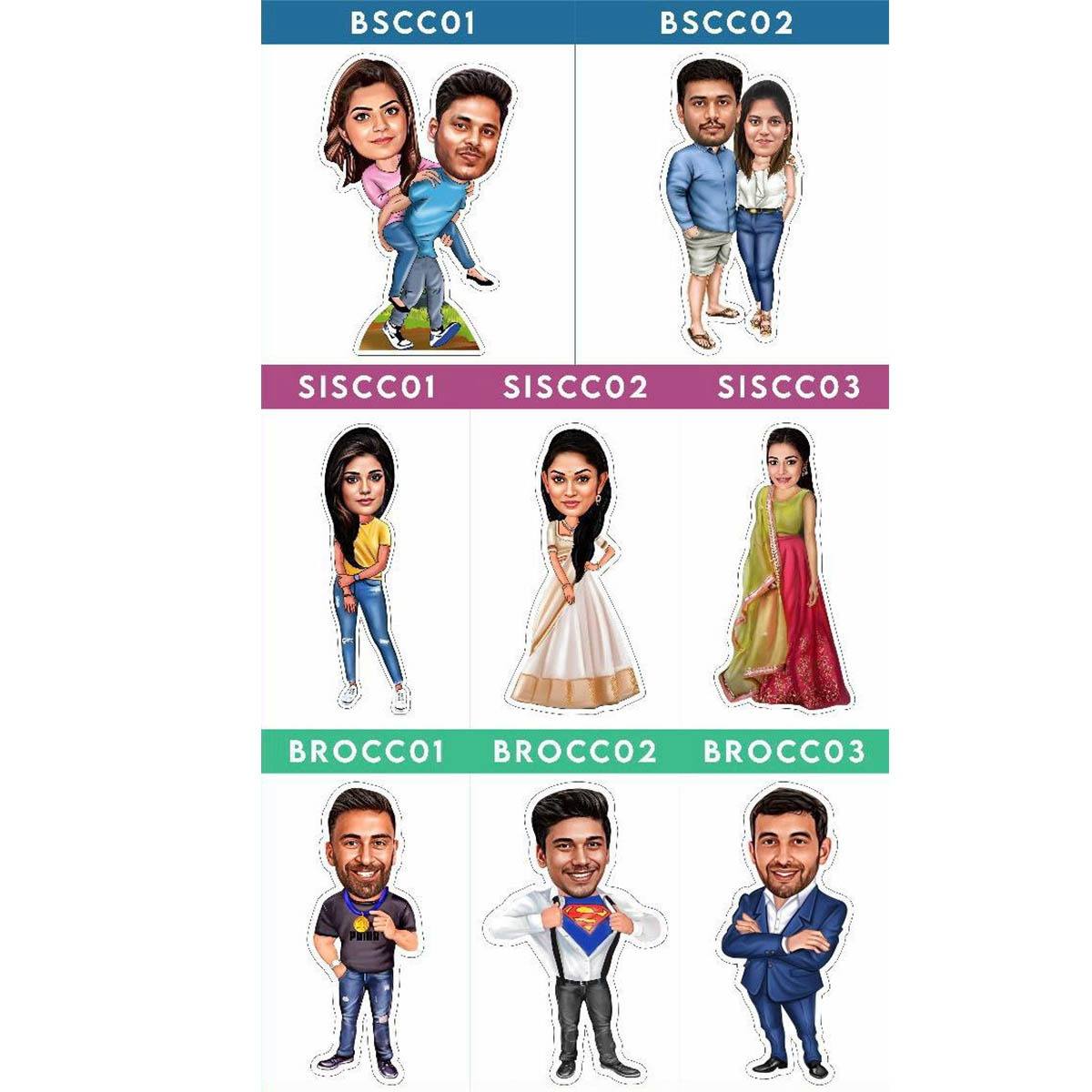 Buy ZOCI VOCI Rakshabandhan Gifts Personalized Toony Caricatures, Best  Rakhi Gift for Brother, Sister, Cousins