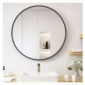 20″ Black Round Mirror (1)