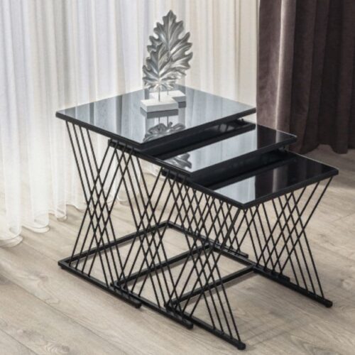 Black Wire Nesting Tables 3 Set (1)