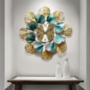 Metal Wall Clock with European Style Decor (2)