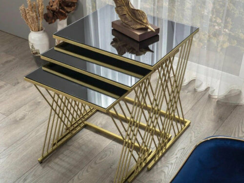 Set of 3 Gold Nesting Tables