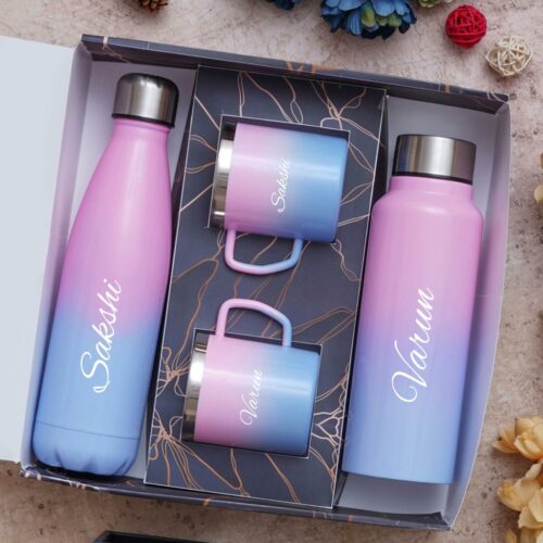 Diwali Sip & Celebrate Hamper Bottle, Thermos, and 2 Cups