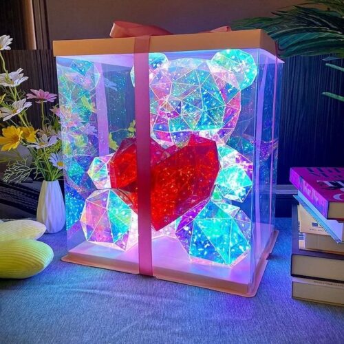 Glowing LED Teddy Bear with Red Heart (1)