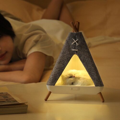 Creative Tent Shape Night Light with Bluetooth Speaker (1)