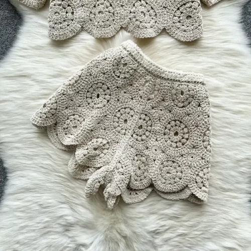 Crochet beachwear set.