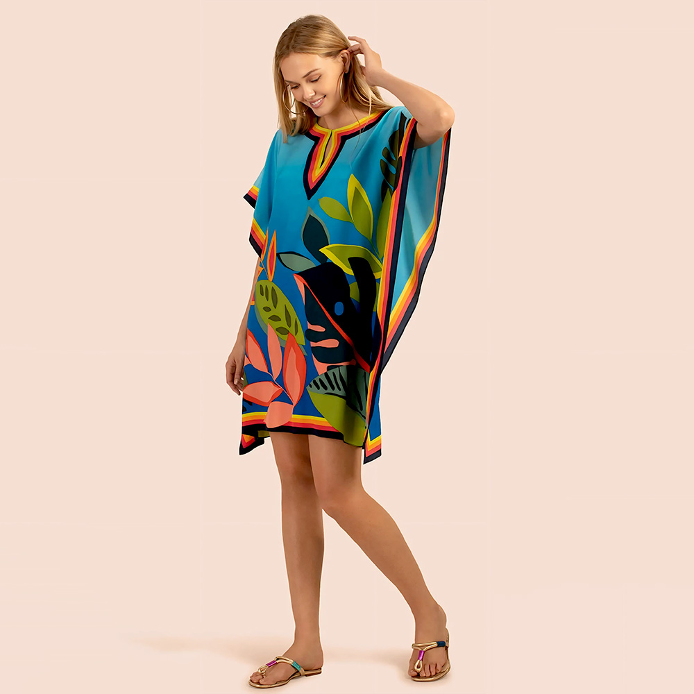 Designer Silk Kaftan | Beach Kaftan | Printed kaftan | Beachwear - Homafy