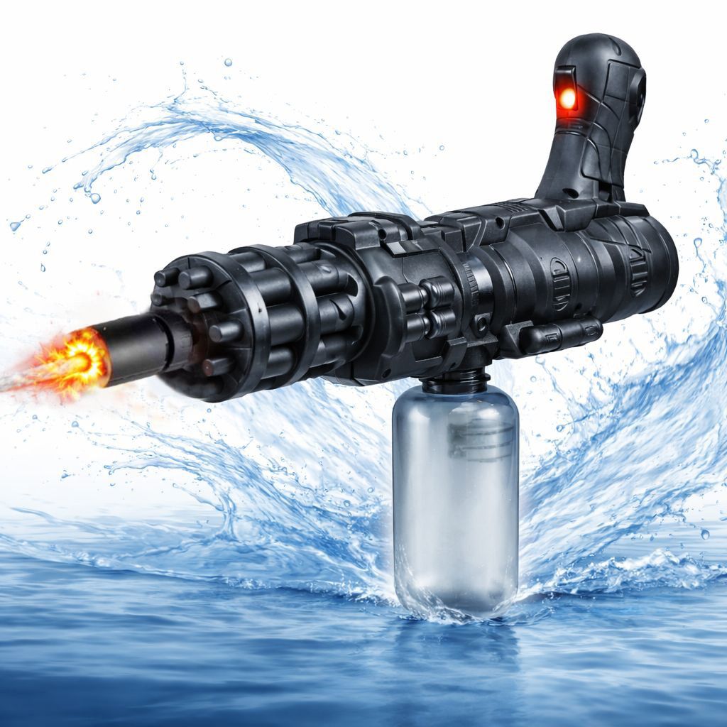 Machine Gun Style Holi Water Gun With LED - Image 2